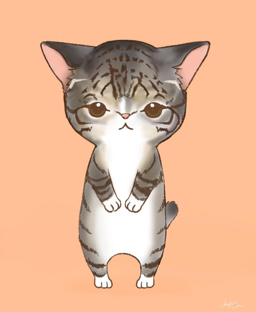 Hand-drawn caricature portrait of Lucky by Amy Caves