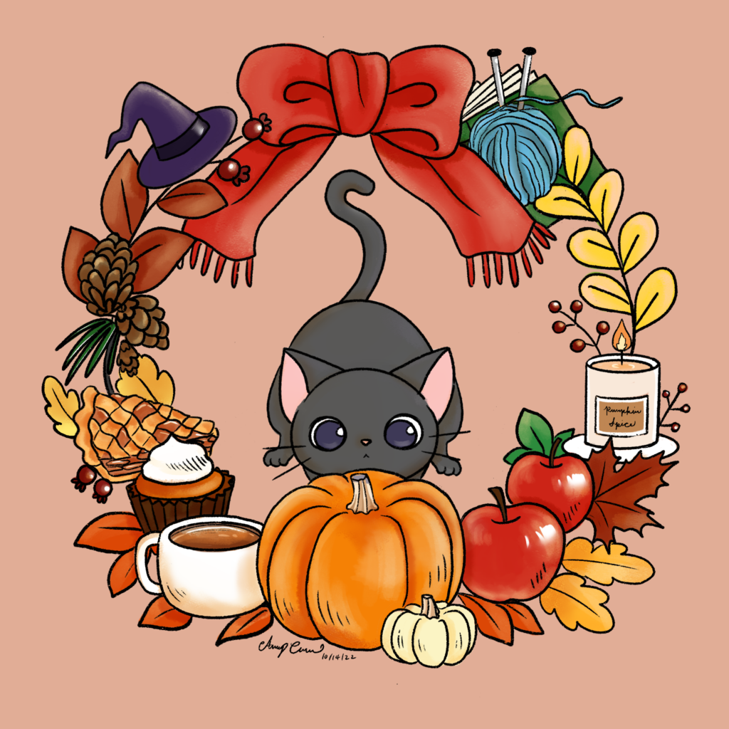 Hand-drawn caricature by Amy Caves — A pet caricature wallpaper design